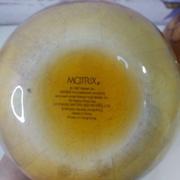 Set of 2-- 1997 Barbie Christmas Ornament 4" inches Round - Picture 4 of 8